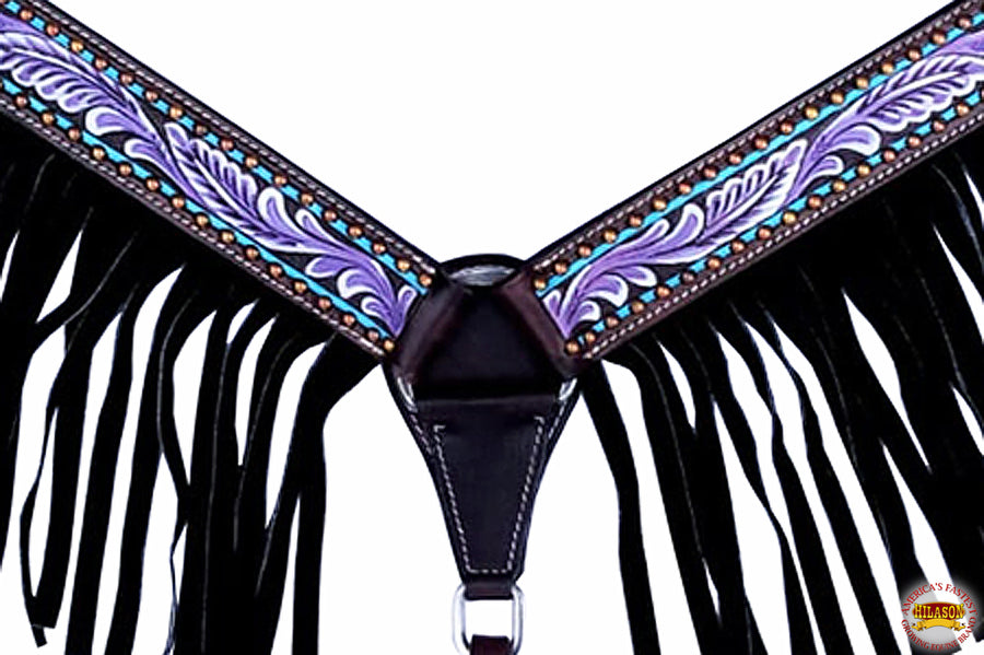HILASON Western Horse Breast Collar American Leather Sunflower | for Horses