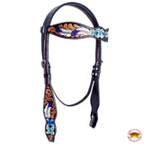 Hilason Western Horse Headstall Breast Collar Set American Leather Floral