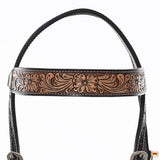 HILASON Western Horse Headstall Breast Collar Wither Strap Set American Leather Floral