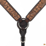 HILASON Western Horse Headstall Breast Collar Wither Strap Set American Leather Floral