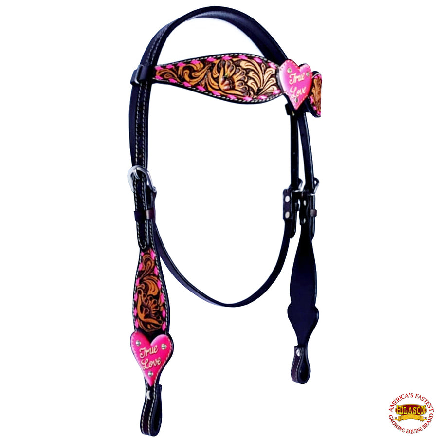 HILASON Western Horse Headstall Breast Collar Set American Leather Floral | Tack for Horses