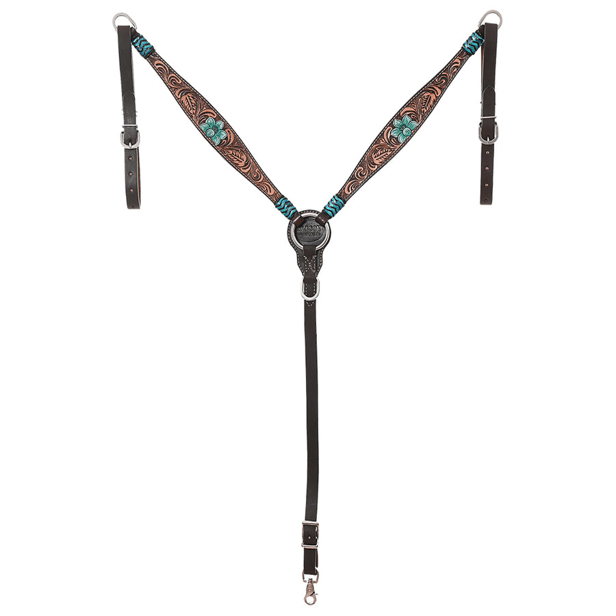 HILASON Western Horse Headstall & Breast Collar American Leather Hand Carving