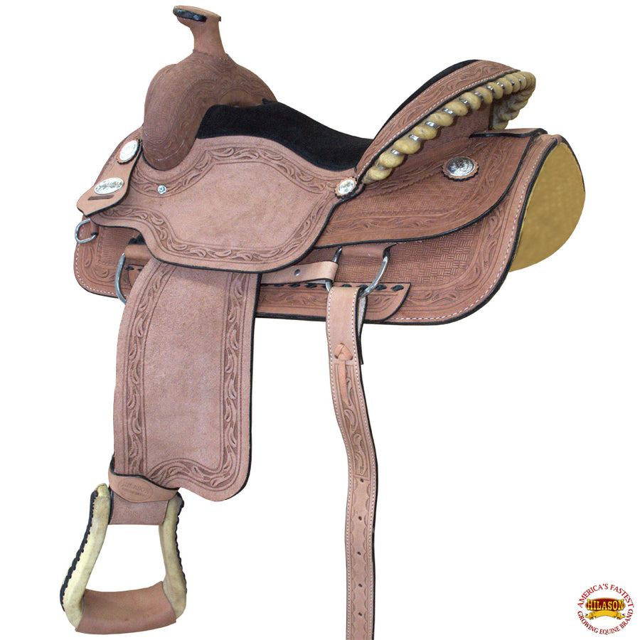 16 In W. H. Saddle American Leather Ranch Roping Cowboy Hilason – by Hilason – Cowboy and equestrian accessories