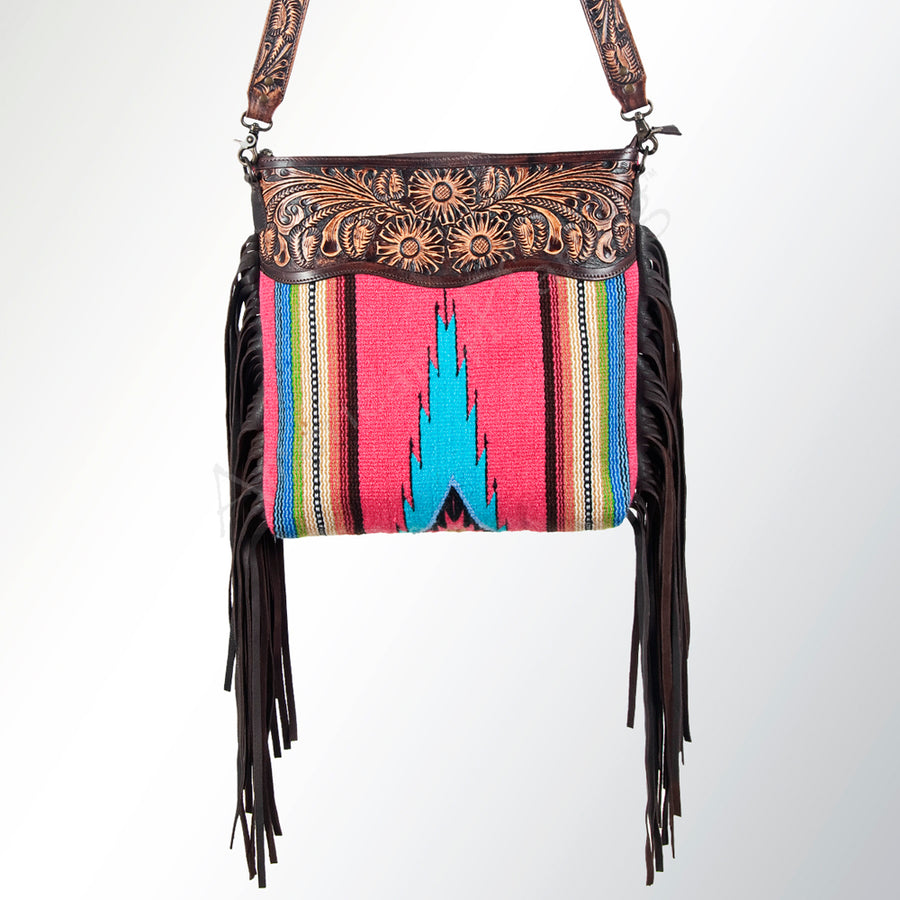 American Darling Cross Body Hand Tooled Saddle Blanket Genuine Leather Western Women Bag Handbag Purse | Crossbody for Cute