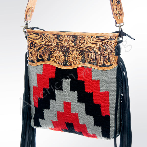 American Darling Cross Body Hand Tooled Saddle Blanket Genuine Leather Western Women Bag Handbag Purse | Crossbody - Uhorse