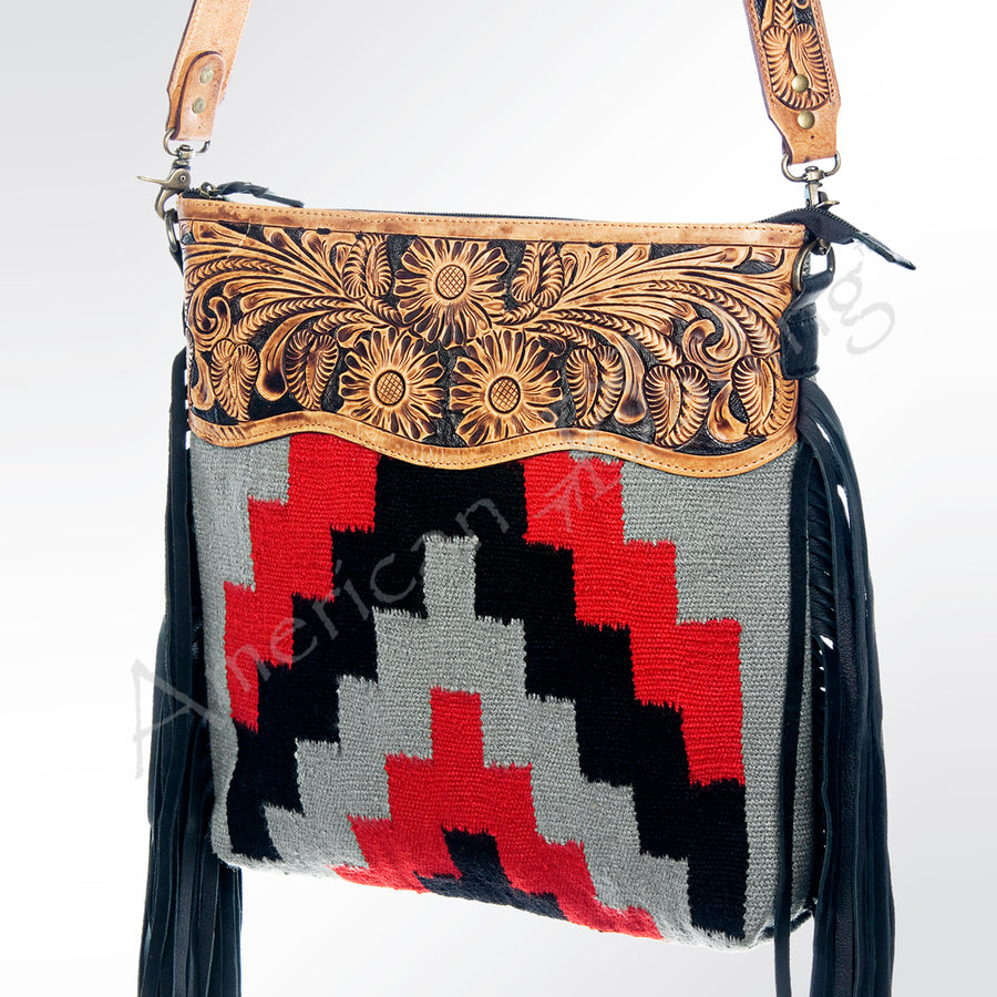American Darling Cross Body Hand Tooled Saddle Blanket Genuine Leather Western Women Bag Handbag Purse | Crossbody - Uhorse