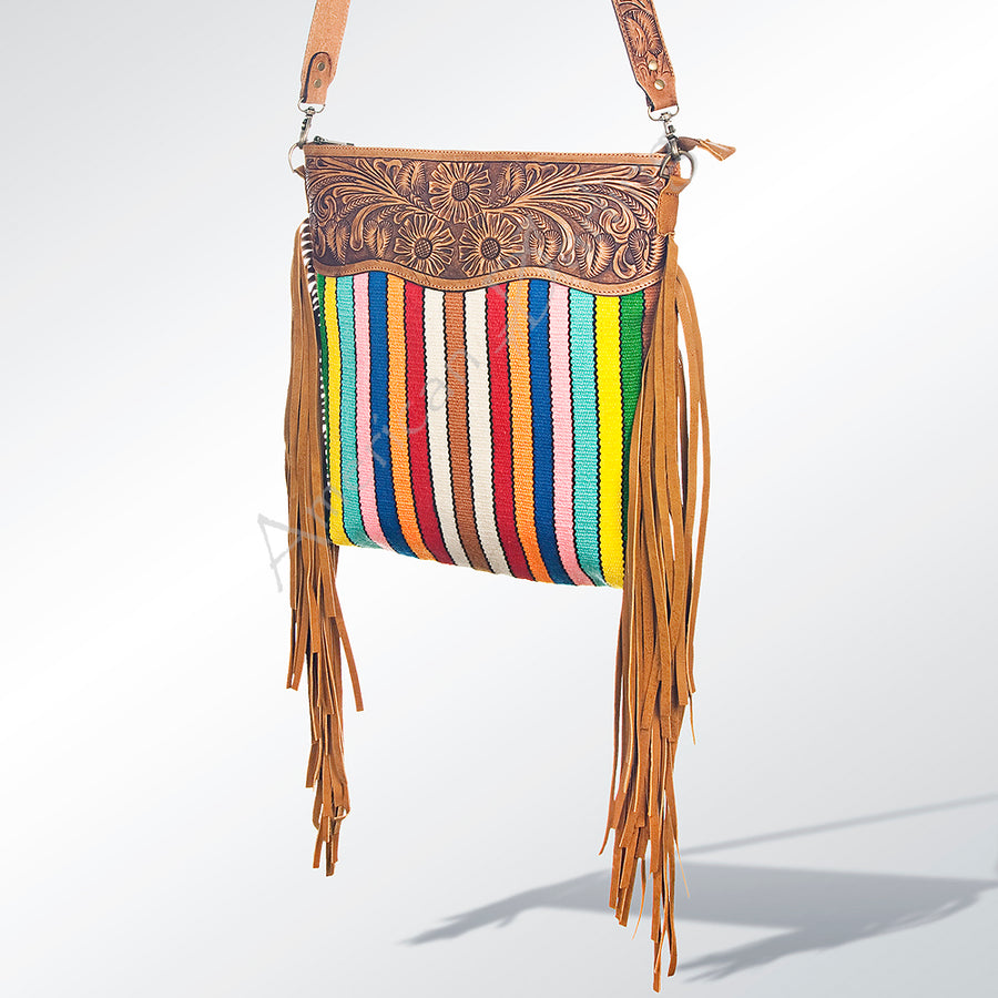 American Darling Cross Body Hand Tooled Saddle Blanket Genuine Leather Western Women Bag Handbag Purse | Crossbody - Uhorse