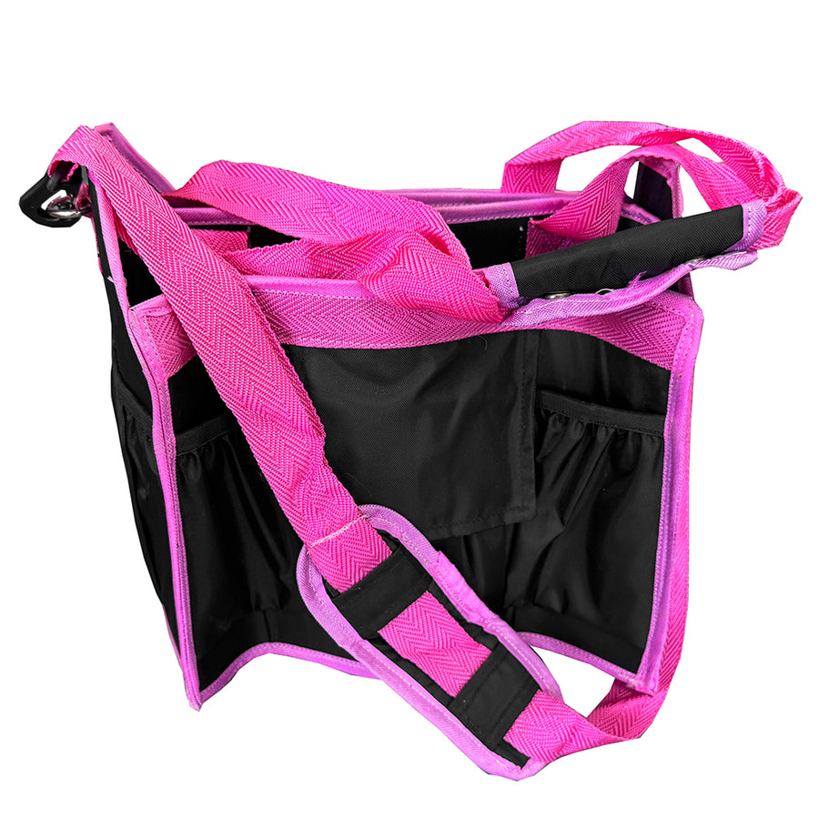 HILASON Western Horse Grooming Tote Bag Organizer Tool Kit Accessories Black/Pink - Uhorse
