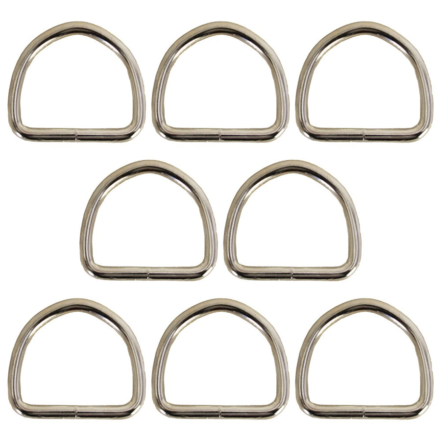 2 Inch 6.6 Mm Hilason Welded Wire Dee Ring Nickel Plated Set Of 8 - Uhorse