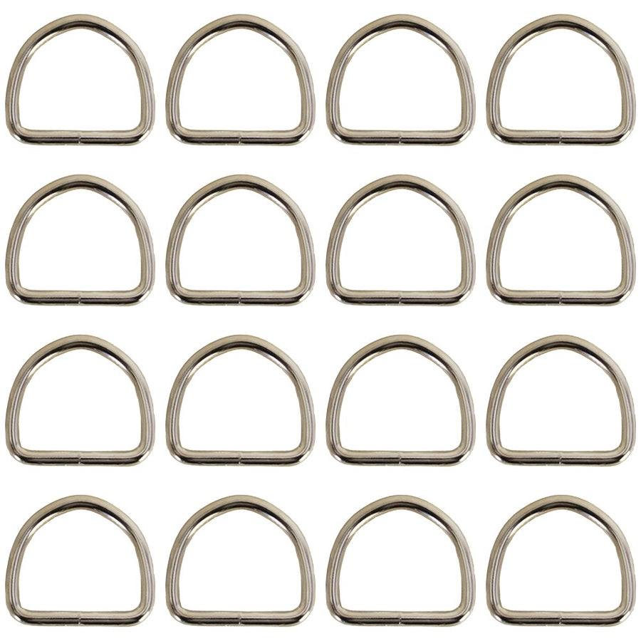 2 Inch 6.6 Mm Hilason Welded Wire Dee Ring Nickel Plated Set Of 16 - Uhorse