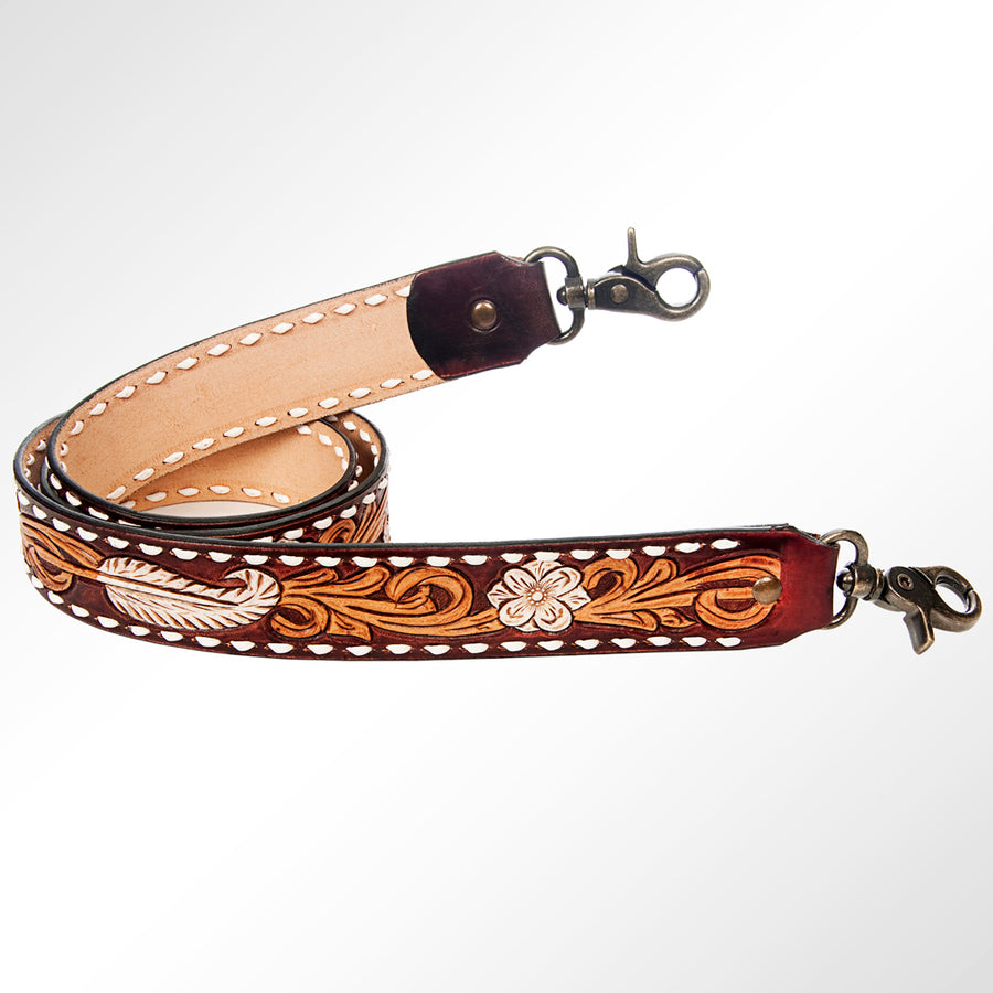 American Darling Hand Tooled Genuine Leather Crossbody Handle Strap for Bags Phone Wallet Purse Clutch