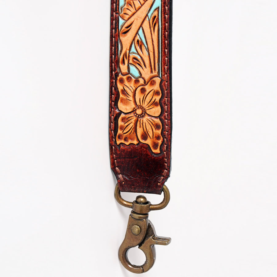 American Darling Hand Tooled Genuine Leather Crossbody Handle Strap for Bags Phone Wallet Purse Clutch