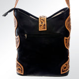 American Darling ADBG539BKW Hobo Hand Tooled Hair-On Genuine Leather Women Bag Western Handbag Purse