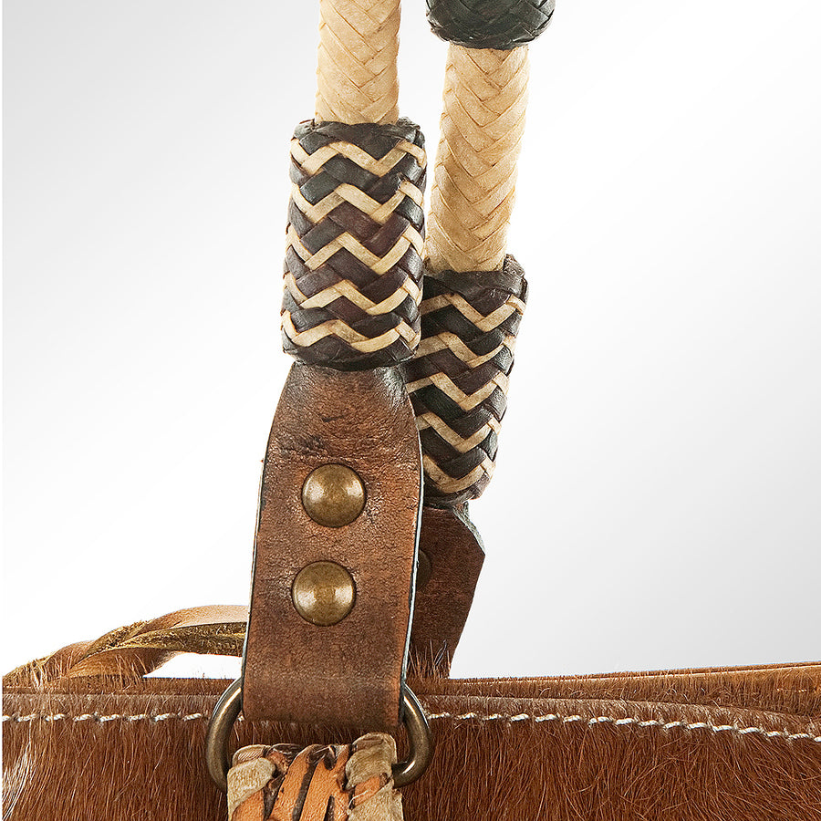 American Darling Tote Bag Hand Tooled Carved Hair-On Cowhide Genuine Leather Shoulder Purse with YKK Zipper