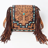 American Darling ADBG543 Large Crossbody Hand Tooled Genuine Leather Women Bag Western Handbag Purse