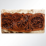 American Darling ADBG549TAW Wallet Hand Tooled Hair-On Genuine Leather Women Bag Western Handbag Purse