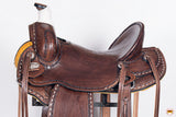 HILASON Western Horse Saddle American Leather Ranch Roping Trail Dark Brown | Hand Tooled Wade & For Horses