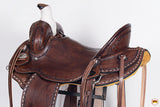 HILASON Western Horse Saddle American Leather Ranch Roping Trail Dark Brown | Hand Tooled Wade & For Horses