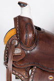 HILASON Western Horse Saddle American Leather Ranch Roping Trail Dark Brown | Hand Tooled Wade & For Horses