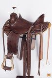 17 In Western Horse Saddle American Leather Ranch Roping Trail Hilason Dark Brown