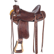 HILASON Western Horse Saddle American Leather Ranch Roping Trail Dark Brown | Hand Tooled Wade & For Horses