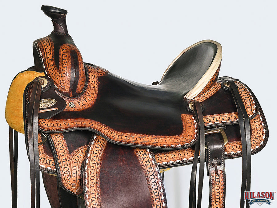 HILASON Western Horse Saddle American Leather Ranch Roping | Hand Tooled Wade & For Horses