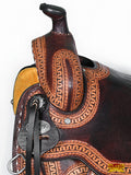 HILASON Western Horse Saddle American Leather Ranch Roping | Hand Tooled | Horse Saddle | Western Saddle | Wade & Roping Saddle | Horse Leather Saddle | Saddle For Horses