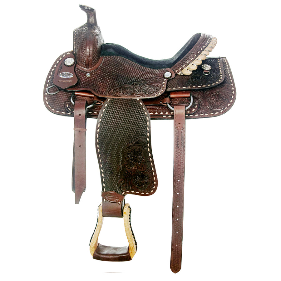 16 In Western Horse Saddle American Leather Ranch Roping Cowboy Hilason - Uhorse