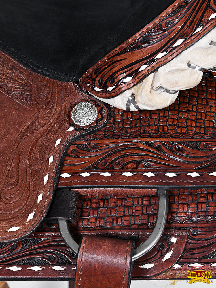 HILASON Western Horse Barrel Racing Saddle Trail American Leather | for Horses