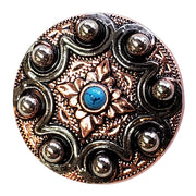 HILASON Western Screw Back 2 Tone Finishing Concho W/ Turquoise Crystal