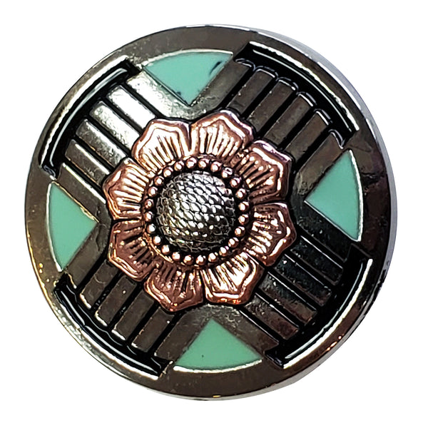 HILASON Western Screw Back 2 Tone Finishing Concho with Turquoise Crystal - Uhorse