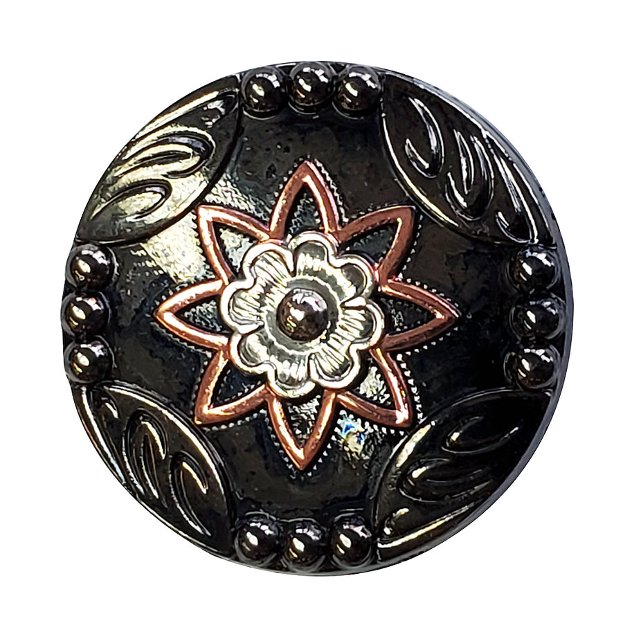 HILASON Western Screw Back 3 Tone Antique Floral Finishing Concho Saddle and Tack - Uhorse