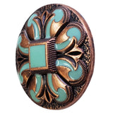 HILASON Western Screw Back Antique Copper Enamel Concho Turquoise Saddle & Tack