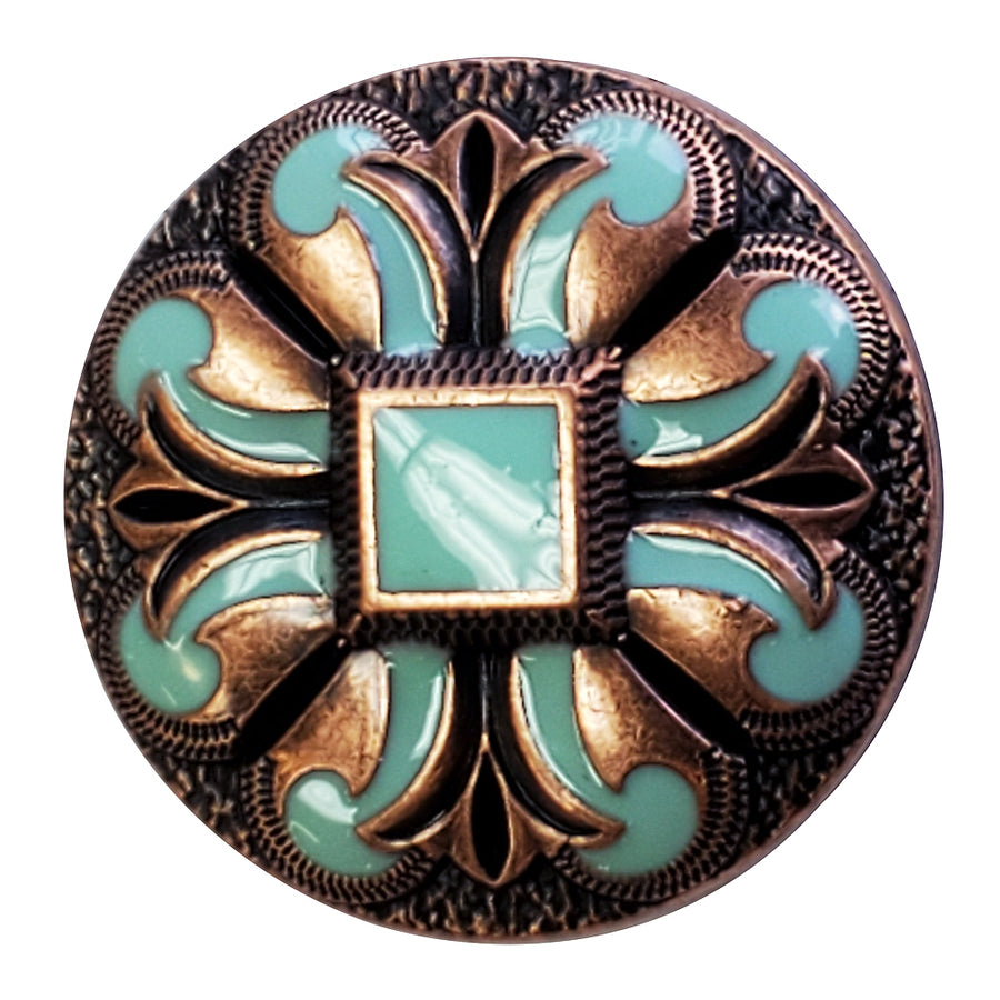 HILASON Western Screw Back Antique Copper Enamel Concho Turquoise Saddle & Tack