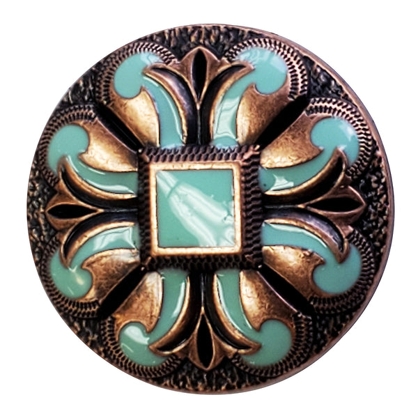 HILASON Western Screw Back Antique Copper Enamel Concho Turquoise Saddle and Tack - Uhorse