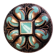 HILASON Western Screw Back Antique Copper Enamel Concho Turquoise Saddle & Tack