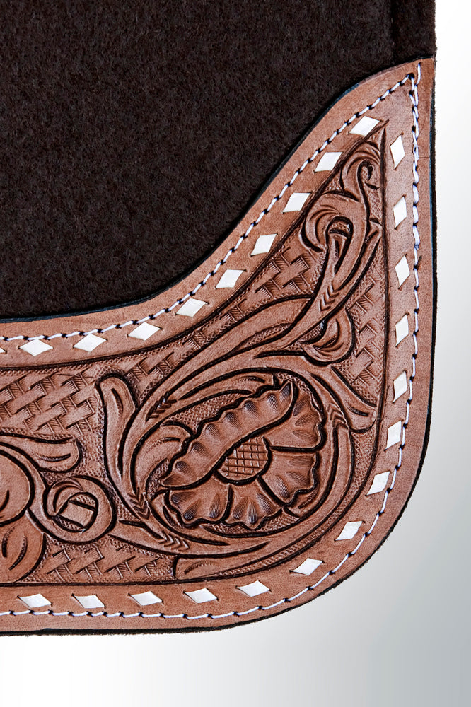 Horse Saddle PAD Western Contoured Wool Felt Moisture Wicking 31 x 32