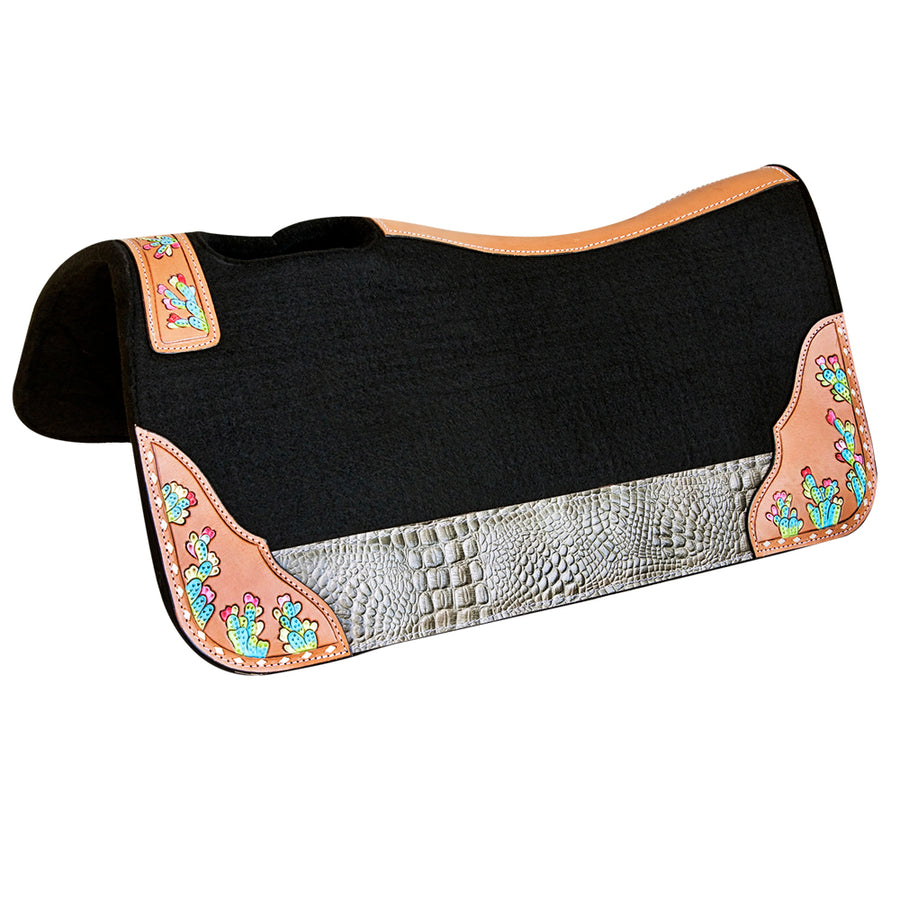 Horse Saddle PAD Western Contoured Wool Felt Moisture Wicking 31 x 32 - Uhorse