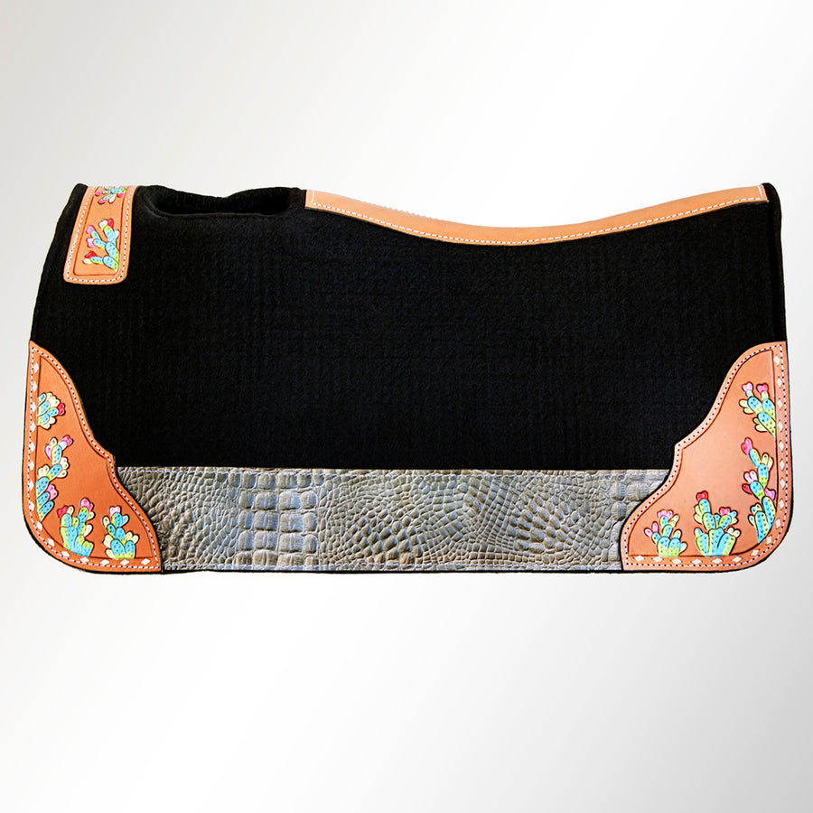 Horse Saddle PAD Western Contoured Wool Felt Moisture Wicking 31 x 32