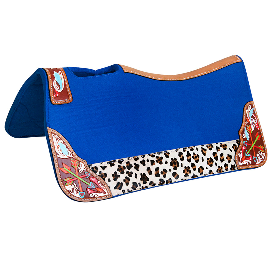 Horse Saddle PAD Western Contoured Wool Felt Moisture Wicking 31 x 32 - Uhorse