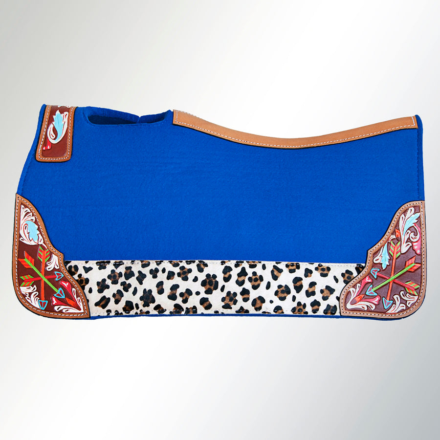 Horse Saddle PAD Western Contoured Wool Felt Moisture Wicking 31 x 32