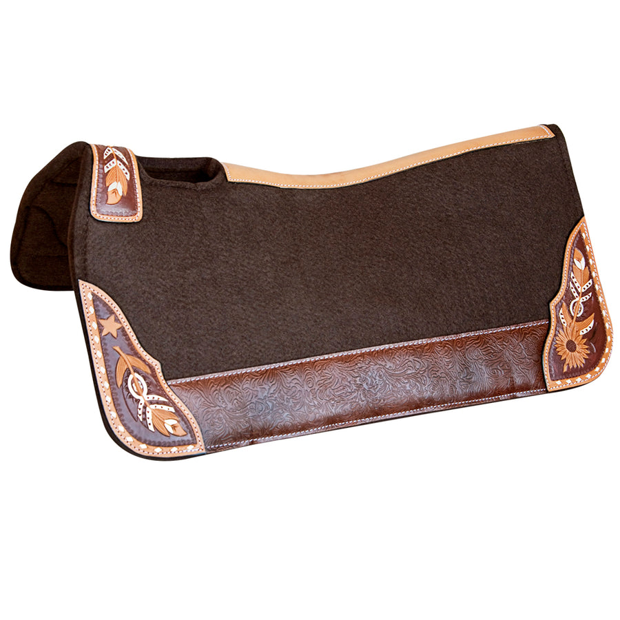 Horse Saddle PAD Western Contoured Wool Felt Moisture Wicking 31 x 32 - Uhorse