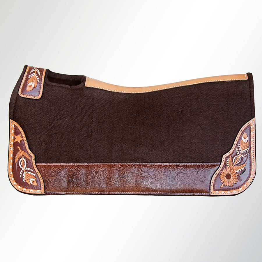 Horse Saddle PAD Western Contoured Wool Felt Moisture Wicking 31 x 32