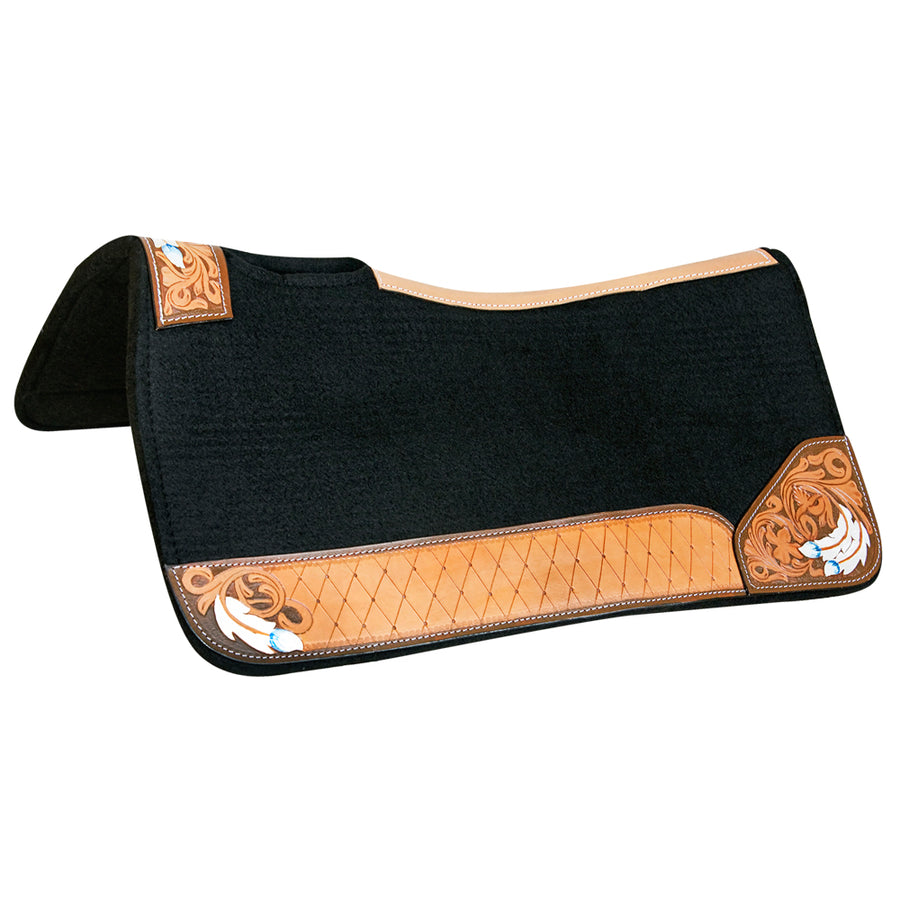 Horse Saddle PAD Western Contoured Wool Felt Moisture Wicking 31 x 32 - Uhorse