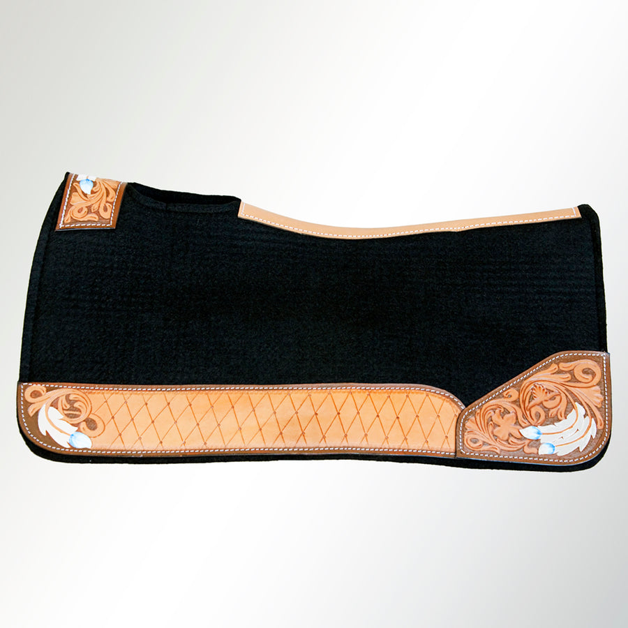 Horse Saddle PAD Western Contoured Wool Felt Moisture Wicking 31 x 32