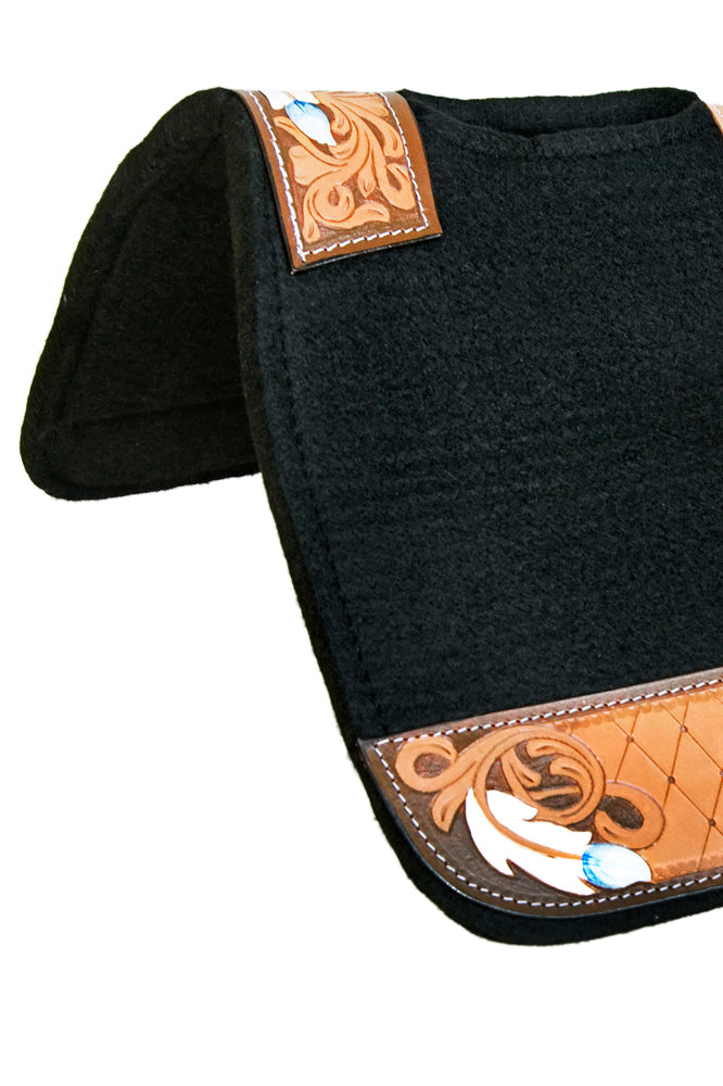 Horse Saddle PAD Western Contoured Wool Felt Moisture Wicking 31 x 32