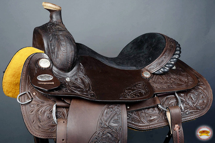 HILASON Western Horse Saddle American Leather Cowboy Trail Ranch Roping | Hand Tooled Wade & For Horses