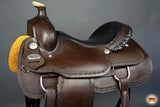 HILASON Western Horse Saddle American Leather Ranch Roping Trail | Hand Tooled | Horse Saddle | Western Saddle | Wade & Roping Saddle | Horse Leather Saddle | Saddle For Horses