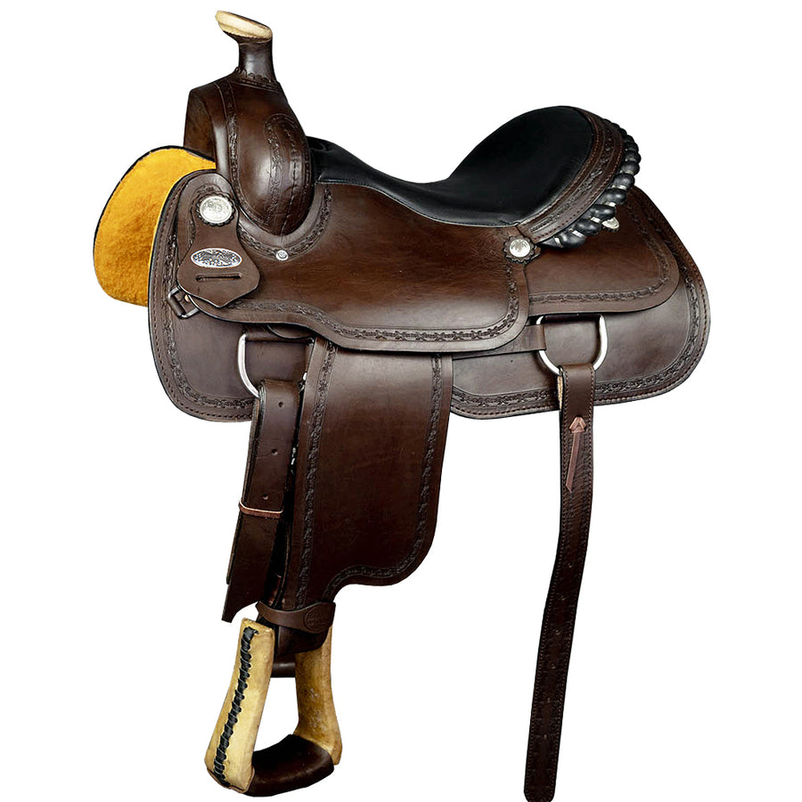 W. H. Saddle American Leather Ranch Roping Trail Hilason by Hilason – Cowboy and equestrian accessories
