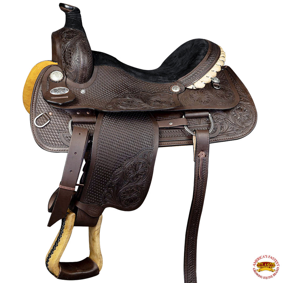 15 In Western Horse Saddle American Leather Ranch Roping Cowboy Hilason - Uhorse